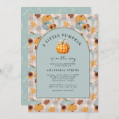 Een kleine pompoen is onderweg naar het Herfst Bab Kaart (Voorkant / Achterkant)