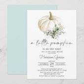 Een kleine pompoen is onderweg naar het Herfst Bab Kaart (Voorkant / Achterkant)