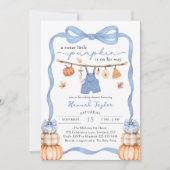 Een kleine pompoen is onderweg, padvinder Baby sho Kaart (Voorkant)