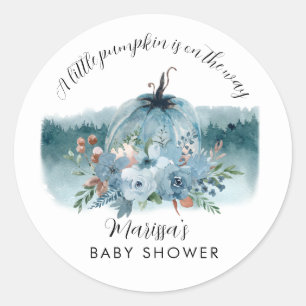 Een kleine pompoen is onderweg, padvinder Baby sho Ronde Sticker