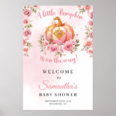 Een kleine pompoen is onderweg roze en goud poster (Voorkant)