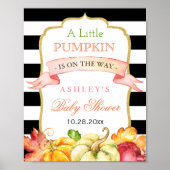 Een kleine pompoen is onderweg | Teken Baby shower Poster (Voorkant)