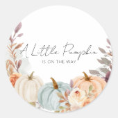 Een kleine pompoen is op de Weg Envelop Seal Ronde Sticker (Voorkant)