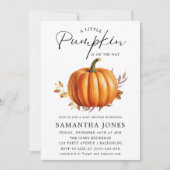 Een kleine pompoen is op de weg Herfst Baby shower Kaart (Voorkant)