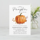 Een kleine pompoen is op de weg Herfst Baby shower Kaart (Staand voorkant)