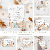Een kleine pompoen is op de weg Herfst Baby shower Kaart