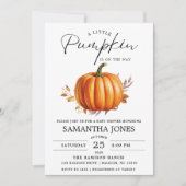 Een kleine pompoen is op de weg Herfst Baby shower Kaart (Voorkant)