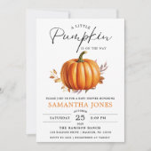 Een kleine pompoen is op de weg Herfst Baby shower Kaart (Voorkant)