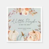 Een kleine pompoen is op de weg Herfst Baby shower Servet (Voorkant)