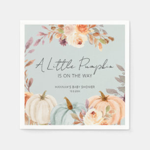 Een kleine pompoen is op de weg Herfst Baby shower Servet