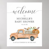 Een kleine pompoen is op de weg Welkom Teken Poste Poster (Voorkant)