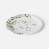 Een kleine pompoen is op het Way Blue Baby shower Papieren Bordje (Gekanteld)