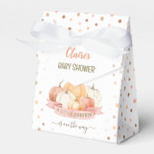 Een kleine pompoen is op weg meisje Baby shower Bedankdoosjes (Voorkant Zijde)
