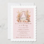 Een kleine pompoen is op weg meisje Baby shower Kaart (Voorkant)