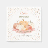 Een kleine pompoen is op weg meisje Baby shower Servet (Voorkant)