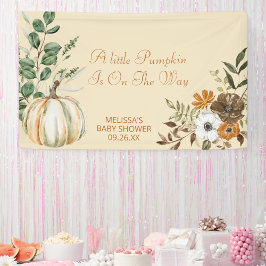 Een kleine pompoen is op weg naar de Herfst Rustie Spandoek