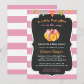 Een kleine pompoen is op weg naar een meisje Baby  Kaart (Voorkant / Achterkant)