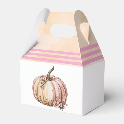 Een kleine pompoen is op weg naar het Baby shower Bedankdoosjes (Achterkant)