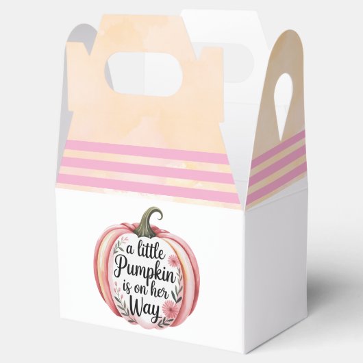 Een kleine pompoen is op weg naar het Baby shower Bedankdoosjes (Geopend)