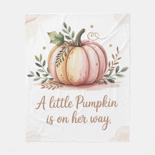Een kleine pompoen is op weg naar het Baby shower Fleece Deken (Voorkant)