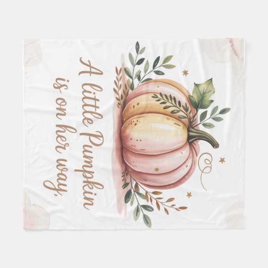 Een kleine pompoen is op weg naar het Baby shower Fleece Deken (Voorkant (Horizontaal))