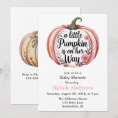 Een kleine pompoen is op weg naar het Baby shower Kaart (Voorkant / Achterkant)