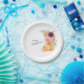 Een kleine pompoen is op weg naar het baby shower  papieren bordje (Feest)