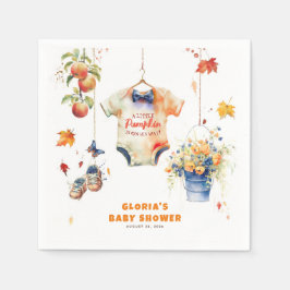 Een kleine pompoen is op weg naar het Baby shower Servet