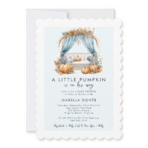 Een kleine pompoen is op zijn weg jongen Baby show