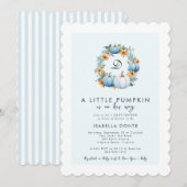 Een kleine pompoen is op zijn weg jongen Baby show Kaart (Voorkant / Achterkant)