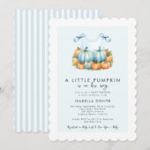 Een kleine pompoen is op zijn weg jongen Baby show Kaart (Voorkant / Achterkant)