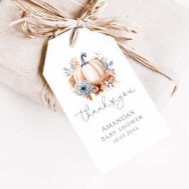 Een kleine pompoen jongen Herfst Baby shower dank  Cadeaulabel