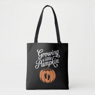 Een Kleine Pompoen Kweken Herfst Zwangerschap Tote Bag