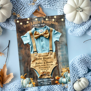 Een Kleine Pompoen Landelijke Baby Shower Uitnodig Kaart