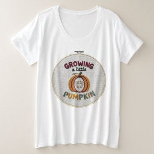 Een Kleine Pompoen Laten Groeien Herfst Zwangersch Grote Maat T-shirt