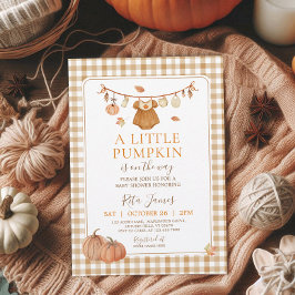 Een Kleine Pompoen Meisje Baby Shower Herfst Kaart