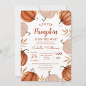 Een Kleine Pompoen Meisje Baby Shower  Kaart (Voorkant)