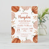 Een Kleine Pompoen Meisje Baby Shower  Kaart (Staand voorkant)