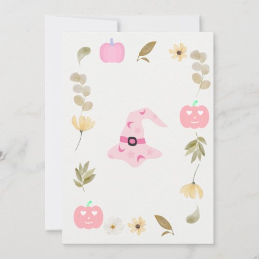 Een kleine pompoen meisje Herfst Floral Baby showe Kaart (Achterkant)