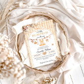 Een kleine pompoen meisje moderne Herfst Baby show Kaart