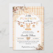 Een kleine pompoen meisje moderne Herfst Baby show Kaart (Voorkant)