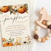 Een kleine pompoen | Modern Minimal Herfst Baby sh Kaart