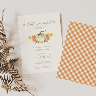 Een kleine pompoen - Najaar Herfst Baby shower I Kaart