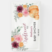 Een kleine pompoen op de weg herfst baby shower spandoek (Verticaal)