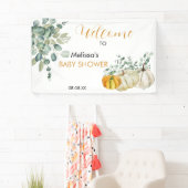 Een kleine pompoen op de weg herfst baby shower spandoek (Insitu)