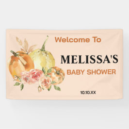 Een kleine pompoen op de weg herfst baby shower spandoek