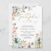 Een kleine pompoen op weg Baby shower uitnodiging (Voorkant)