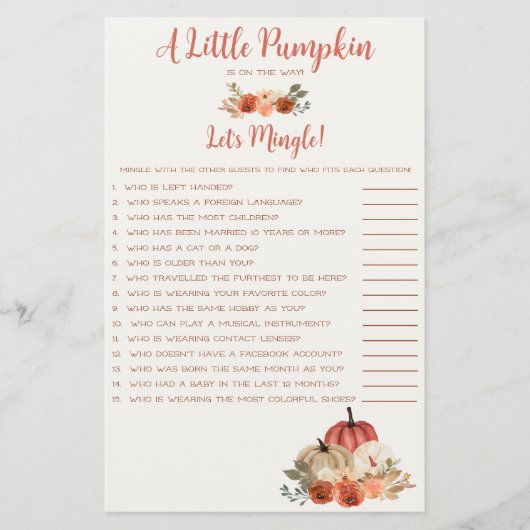 Een kleine pompoen op weg naar het Mingle Game (Voorkant)