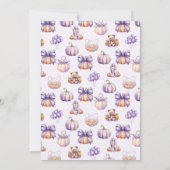 Een Kleine Pompoen Paarse Baby Shower Kaart (Achterkant)