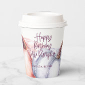 Een kleine pompoen paarse herfst papieren bekers (Achterkant)